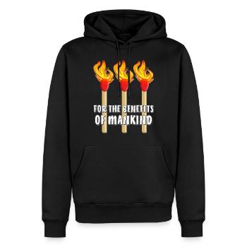 MATCH POUR LES AVANTAGES DE L’HUMANITÉ - Sweat à capuche Premium bio Homme - noir - Devant - Nico (187cm)