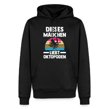 Tintenfisch Oktopus - Männer Premium Bio Hoodie - Schwarz - Vorne - Nico (187cm)