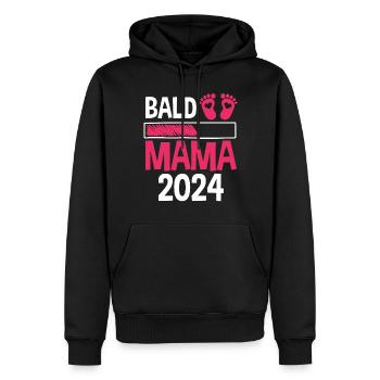 Werdende Mama 2024 - Männer Premium Bio Hoodie - Schwarz - Vorne - Nico (187cm)