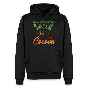 Butterfly Lover Gifts - Men’s Premium Organic Hoodie - black - Front - Nico (187cm)
