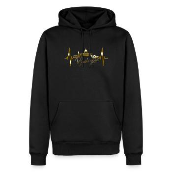 Washington D.C. Skyline Herzschlag USA Ostküste - Männer Premium Bio Hoodie - Schwarz - Vorne - Nico (187cm)