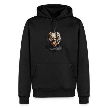 Gruselmonster Kürbis Halloween Mitternacht Design - Männer Premium Bio Hoodie - Schwarz - Vorne - Nico (187cm)