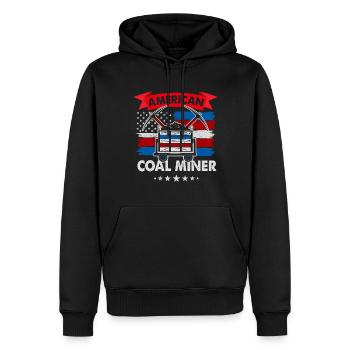 American Coal Miner - Männer Premium Bio Hoodie - Schwarz - Vorne - Nico (187cm)