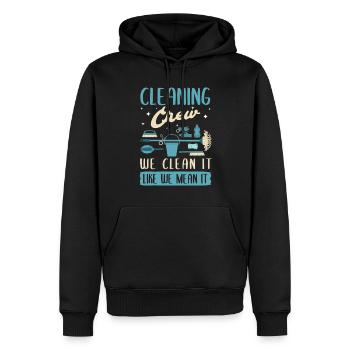 Équipe de nettoyage - Sweat à capuche Premium bio Homme - noir - Devant - Nico (187cm)