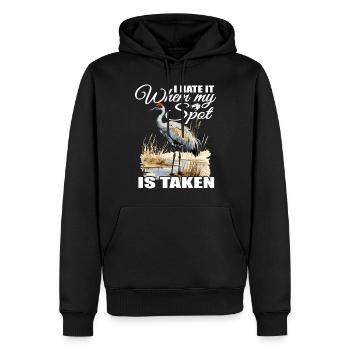 "Ich Hasse Es, Wenn Mein Platz Eingenommen Wird" - Männer Premium Bio Hoodie - Schwarz - Vorne - Nico (187cm)