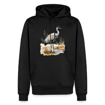 Vogelbeobachtung Sandhill Crane Nebraska Sandhill - Männer Premium Bio Hoodie - Schwarz - Vorne - Nico (187cm)