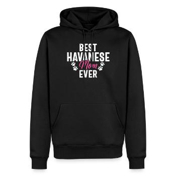 Cadeaux pour les amoureux des chiens bichons havanais - Sweat à capuche Premium bio Homme - noir - Devant - Nico (187cm)