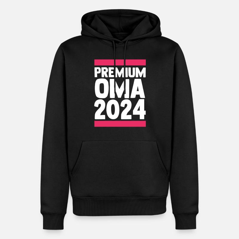 Werdende Oma 2024 - Männer Premium Bio Hoodie - Schwarz
