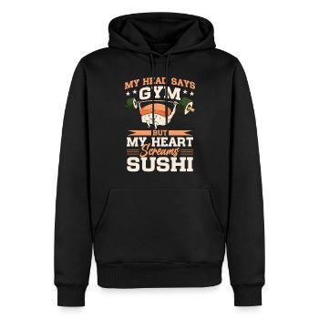 Japonais - Sweat à capuche Premium bio Homme - noir - Devant - Nico (187cm)