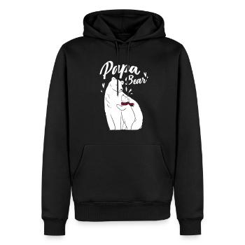 Papa Ours - Sweat à capuche Premium bio Homme - noir - Devant - Nico (187cm)