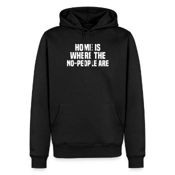 Misanthrop Menschenhasser Asozial Introvertiert - Männer Premium Bio Hoodie - Schwarz - Vorne - Nico (187cm)