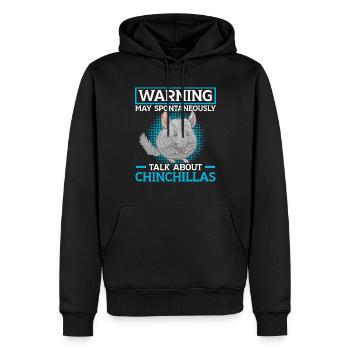 Parlez de chinchilla, rongeur, souris laineuse - Sweat à capuche Premium bio Homme - noir - Devant - Nico (187cm)