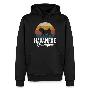 Cadeaux pour les amoureux des chiens bichons havanais - Sweat à capuche Premium bio Homme - noir - Devant - Nico (187cm)