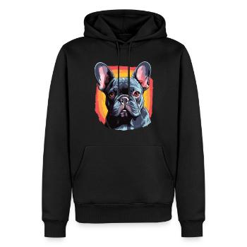 Hund French Bulldog - Männer Premium Bio Hoodie - Schwarz - Vorne - Nico (187cm)