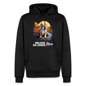 Chien Bouledogue anglais - Sweat à capuche Premium bio Homme - noir - Devant - Nico (187cm)
