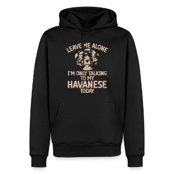 Cadeaux pour les amoureux des chiens bichons havanais - Sweat à capuche Premium bio Homme - noir - Devant - Nico (187cm)