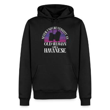 Cadeaux pour les amoureux des chiens bichons havanais - Sweat à capuche Premium bio Homme - noir - Devant - Nico (187cm)