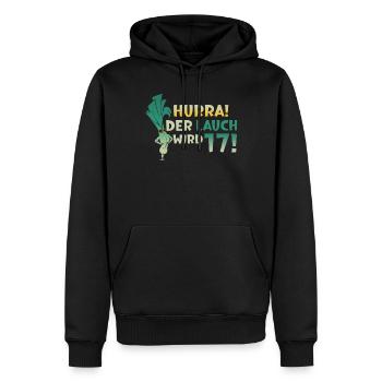 Hurra der Lauch wird 17 - Männer Premium Bio Hoodie - Schwarz - Vorne - Nico (187cm)