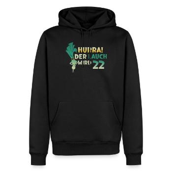 Hurra der Lauch wird 22 - Männer Premium Bio Hoodie - Schwarz - Vorne - Nico (187cm)