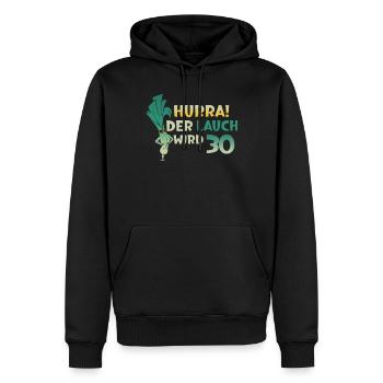 Hurra der Lauch wird 30 - Männer Premium Bio Hoodie - Schwarz - Vorne - Nico (187cm)