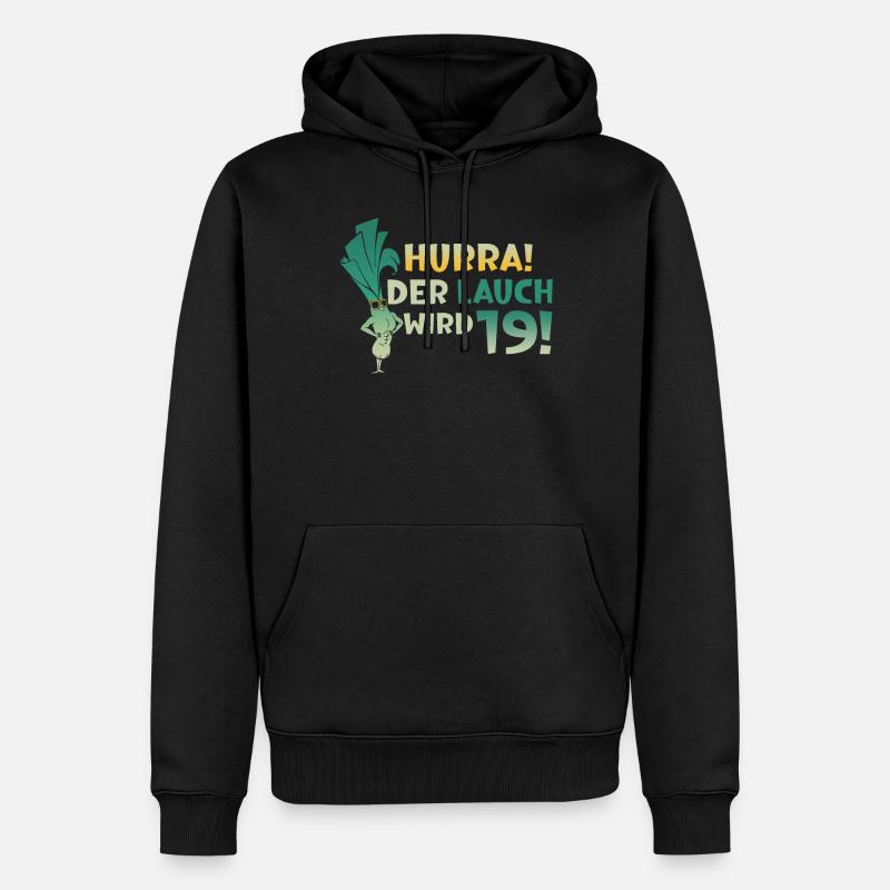 Hurra der Lauch wird 19 - Männer Premium Bio Hoodie - Schwarz