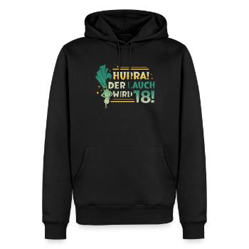 Hurra der Lauch wird 18 - Männer Premium Bio Hoodie - Schwarz - Vorne - Nico (187cm)