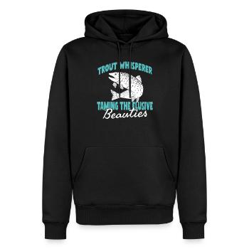 Fischen Forelle Lachs Fischer Angler Barsch - Männer Premium Bio Hoodie - Schwarz - Vorne - Nico (187cm)