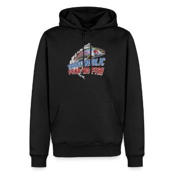 Fischen Forelle Lachs Fischer Angler Barsch - Männer Premium Bio Hoodie - Schwarz - Vorne - Nico (187cm)