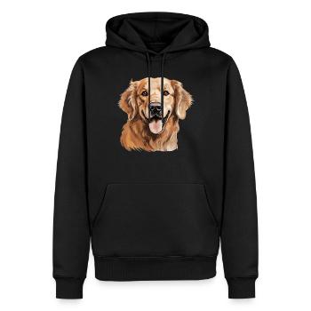 Hund Golden Retriever - Männer Premium Bio Hoodie - Schwarz - Vorne - Nico (187cm)