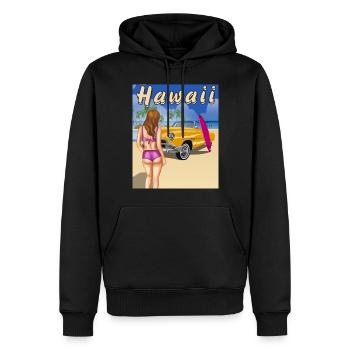HAWAÏ - Sweat à capuche Premium bio Homme - noir - Devant - Nico (187cm)