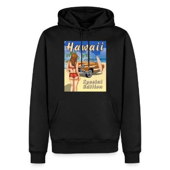 HAWAII Special Edition - Männer Premium Bio Hoodie - Schwarz - Vorne - Nico (187cm)