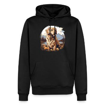 Hund Golden Retriever - Männer Premium Bio Hoodie - Schwarz - Vorne - Nico (187cm)