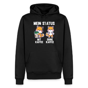Hund Mein Status Mit Kaffee Ohne Kaffee - Männer Premium Bio Hoodie - Schwarz - Vorne - Nico (187cm)