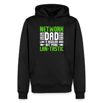 Netzwerkadministrator Network Dad - Männer Premium Bio Hoodie - Schwarz - Vorne - Nico (187cm)