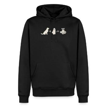 Funny Halloween Dog + Ghost = Ghost Dog - Männer Premium Bio Hoodie - Schwarz - Vorne - Nico (187cm)