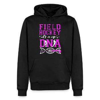 Field Hockey Field Hockey It's In - Männer Premium Bio Hoodie - Schwarz - Vorne - Nico (187cm)