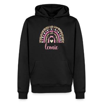Leonie Regenbogen Name Geburtstag Leonie - Männer Premium Bio Hoodie - Schwarz - Vorne - Nico (187cm)