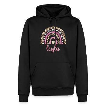 Leyla Regenbogen Name Geburtstag Leyla - Männer Premium Bio Hoodie - Schwarz - Vorne - Nico (187cm)