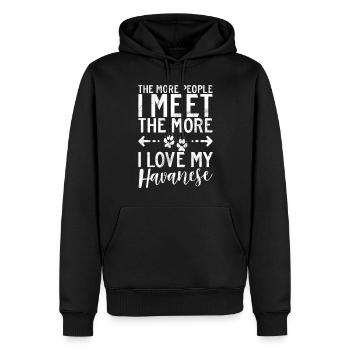 Gifts for Havanese Dog Lovers - Men’s Premium Organic Hoodie - black - Front - Nico (187cm)