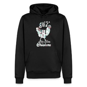 Amoureux de la poule Fermier Poulailler Amoureux de la poule - Sweat à capuche Premium bio Homme - noir - Devant - Nico (187cm)