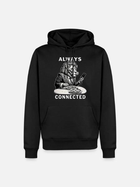 LEOWE SMARTPHONE ALWAYS CONNECTED - Men’s Premium Organic Hoodie - black