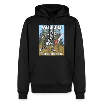 LA TRONÇONNEUSE BIGFOOD A BESOIN DE PLUS DE BOIS - Sweat à capuche Premium bio Homme - noir - Devant - Nico (187cm)