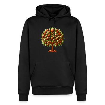 Un châtaignier à feuilles caduques dans un style polygonal - Sweat à capuche Premium bio Homme - noir - Devant - Nico (187cm)