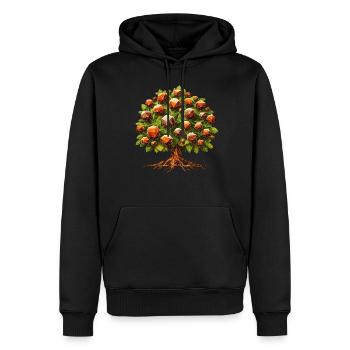 Un châtaignier à feuilles caduques dans un style polygonal - Sweat à capuche Premium bio Homme - noir - Devant - Nico (187cm)
