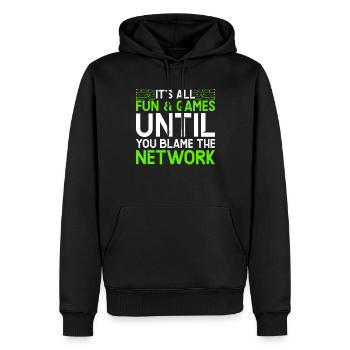 Network Administrator Programmer - Men’s Premium Organic Hoodie - black - Front - Nico (187cm)