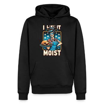 I Like It Moist Thanksgiving Costume Turkey Day - Men’s Premium Organic Hoodie - black - Front - Nico (187cm)