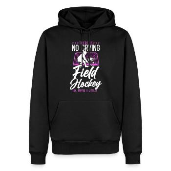 hockey sur gazon, il n’y a pas de pleurs - Sweat à capuche Premium bio Homme - noir - Devant - Nico (187cm)