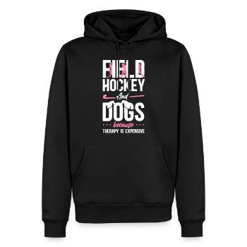 Field Hockey Dog Field Hockey And - Männer Premium Bio Hoodie - Schwarz - Vorne - Nico (187cm)