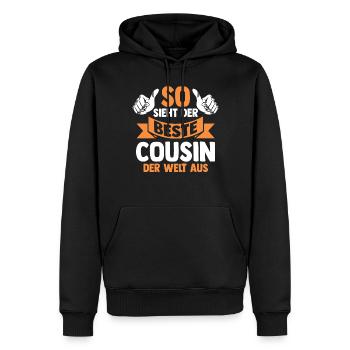 Cousins Cousin - Männer Premium Bio Hoodie - Schwarz - Vorne - Nico (187cm)
