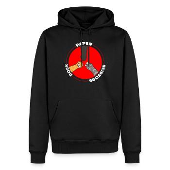 Rockpapierschere Handspiel Lustige Katzenkinder - Männer Premium Bio Hoodie - Schwarz - Vorne - Nico (187cm)